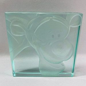 Disney Winnie the Pooh Tigger Paperweight Etched Glass Signed Guenther 728/1000